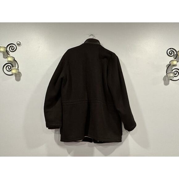 Longhi Men's Brown Coat Full Zip Coat Leather Trim EU 50 - Picture 4 of 11